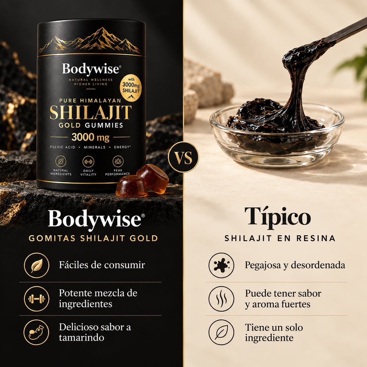 Suplemento Shilajit Gomas 60 Pcs 3000mg