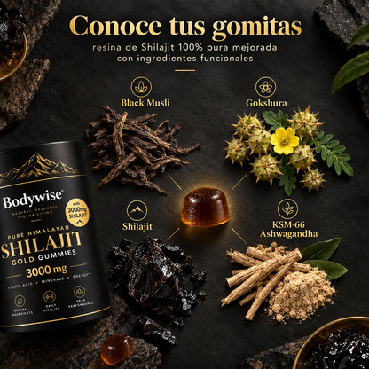 Suplemento Shilajit Gomas 60 Pcs 3000mg