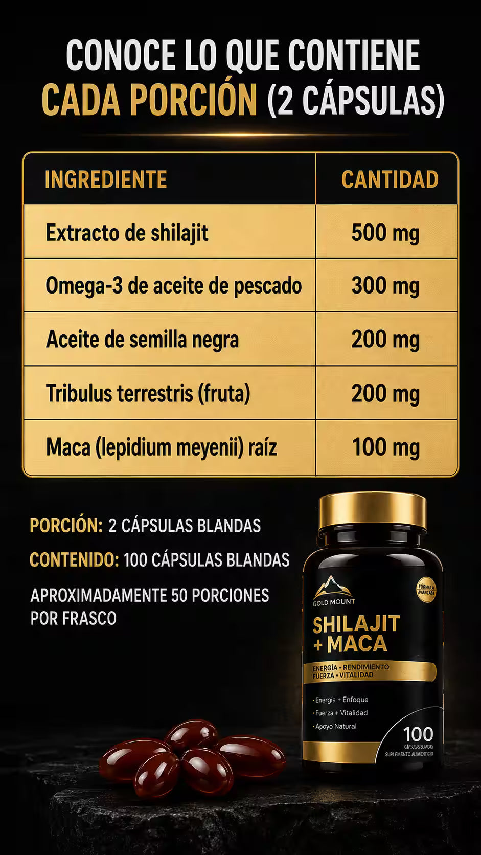 Características Shilajit Maca